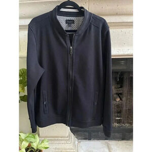 Magaschoni Man's Jacket Size L Black Zip-Up Bomber‎ Pockets